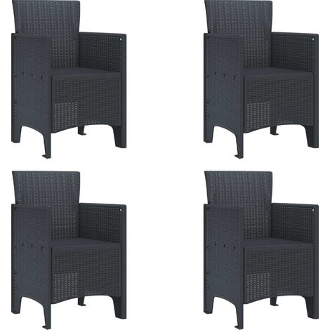 Gartenstuhl 4 pcs Anthrazit 53 x 49 x 85 cm Polypropylen