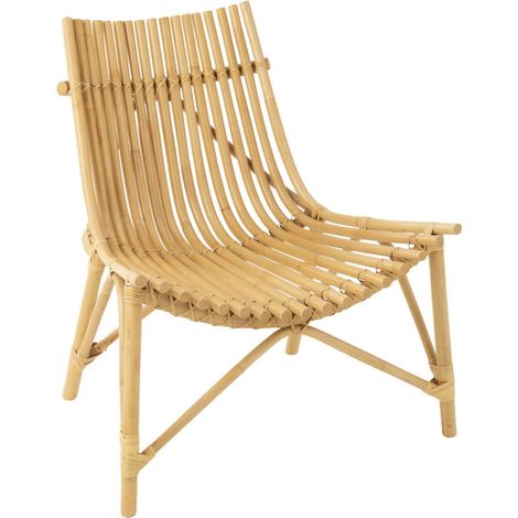 Fauteuil Design en Rotin "Margery" 84cm Naturel (1/5)