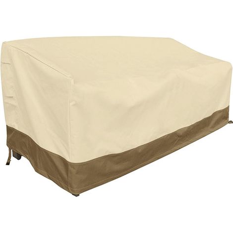 Robuste Schutzhülle für Gartenmöbel, 100 % wasserdicht, 3-Sitzer-Gartenmöbelabdeckung mit Belüftungsöffnung und Griff, 200 cm B x 94 cm T x 89 cm H, Beige & Braun (1/5)