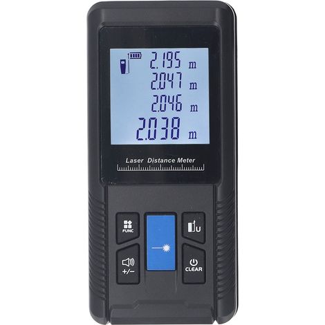 Télémètre portable numérique, portée 50 m, calcul de surface et de volume, indice de protection IP54. (1/5)