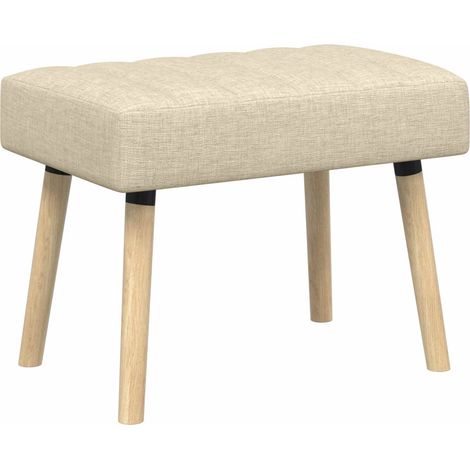 Banc capitonné canal Crème 60 x 40 x 45 cm Tissu vidaXL (1/5)