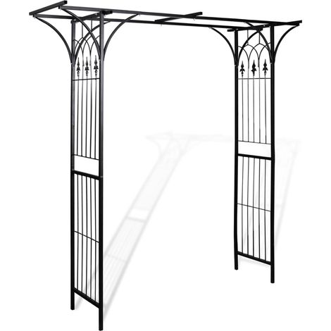 Vidaxl – Arche de jardin en fer 200x52x204 cm – Résistante pour plantes grimpantes – Décoration d'entrée ou passage – Utilisation extérieure