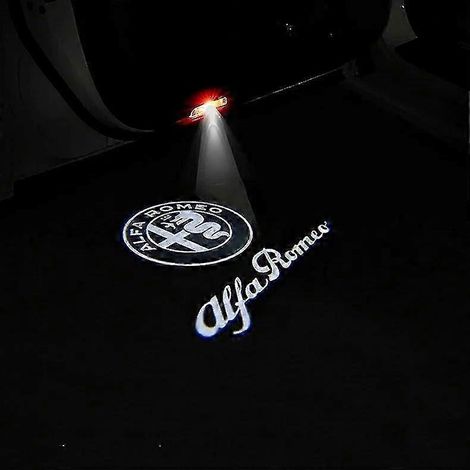 Lampe de projecteur de porte Led Loho de voiture, 2 pièces, pour Alfa Giulia Giulietta Mito Stelvio Brera 147 156 159( 6) (1/5)