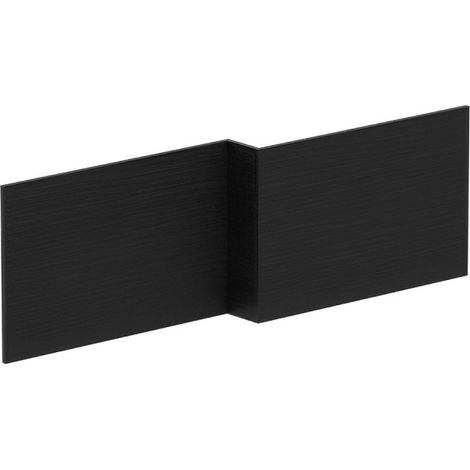 Nuie Square Shower Bath Front Panel 520mm H x 1700mm W - Charcoal Woodgrain (1/6)