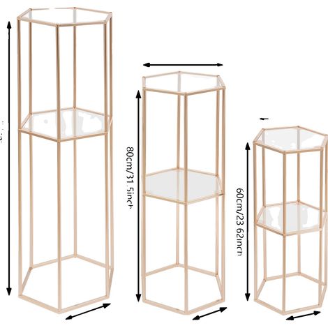 Blumenständer, 2-stufiges Design, vielseitig für Veranstaltungen, Gold (1/2)