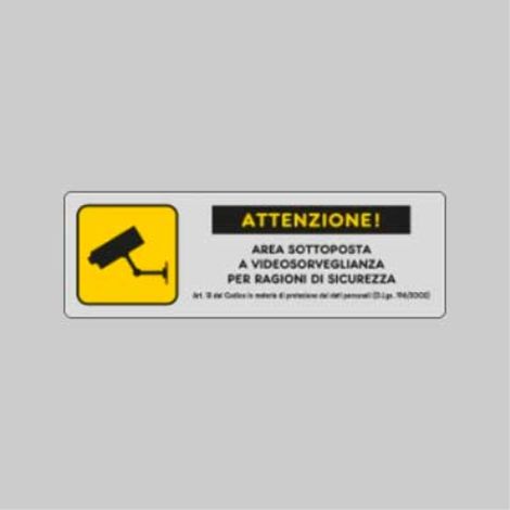 Etichetta 'area videosorvegliata' 15x5 cm (10 pezzi) (1/2)
