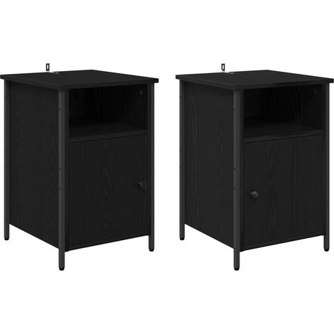 Maison Exclusive - Armadio da Notte 2 pcs Rovere Nero 40 x 42 x 60 cm