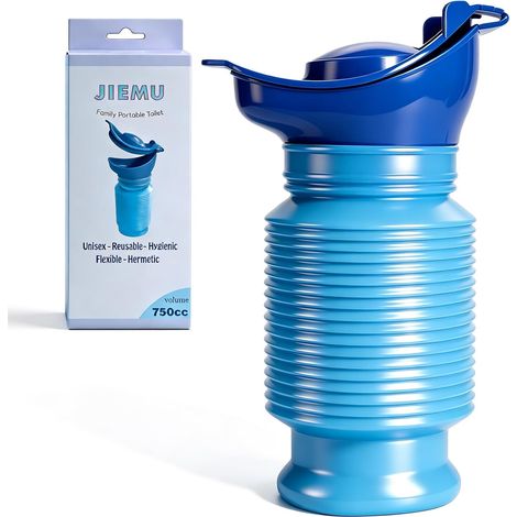 Retractable Urinal, 750ML Male Female Portable Toilet Potty Pee Urine Bottle, Reusable Emergency Urinal for Camping Car Travel Bottling and Queue (1/5)