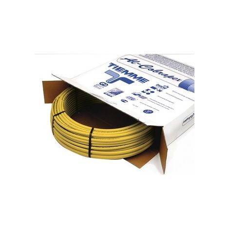 100 x TUBO MULTISTRATO GIALLO NUDO USO GAS TIEMME Misura: Diam. 16 x 2