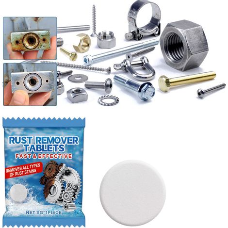 Rust Stain Cleaning Effervescent Tablets - Metal Tools, Dirt Removal, and Shine Restoration - 5g1pcs (1/5)