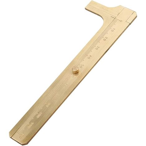 Calibrador de latón, soporte de medición de acero inoxidable, herramienta de precisión para regla de bolsillo de 120 mm, herramientas artesanales. (1/5)