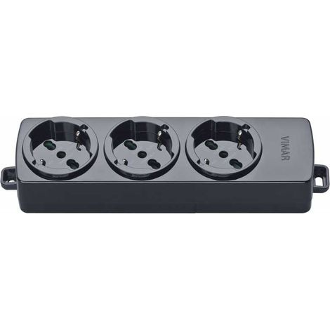 01287.NC Enchufe múltiple 3 universal negro