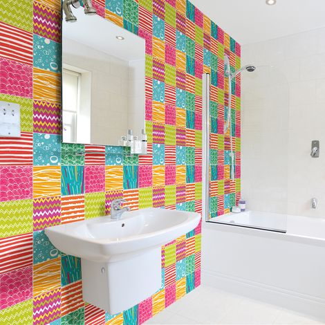 Sticker Mural Carrelage adhésif Cuisine Salle de Bain - 60 STICKERS CARRELAGES AZULEJOS BENITA - 60stickers15x15cm (1/5)