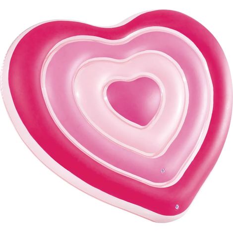 Matelas gonflable en forme de cœur, Île gonflable Sweetheart, dimensions 155 x 135 x 25 cm, pièce unique pour loisirs aquatiques (1/5)