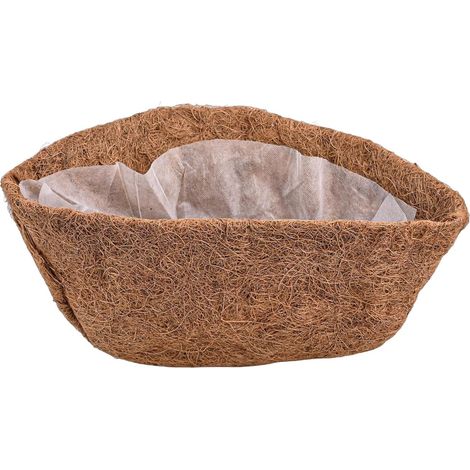Panier suspendu en demi-lune de 25,4 cm, 30,5 cm, 35,6 cm, 40,6 cm avec doublure en fibre de coco et matériau non tissé, convient pour les orchidées, les fougères et les plantes d'extérieur (40,6 cm) (1/5)