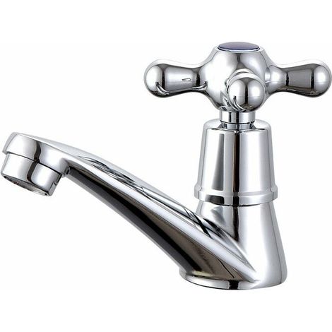 Robinet d'eau froide simple, robinet d'eau froide simple chromé pour lavabo, salle de bain, toilettes, évier, cuisine avec filtre
