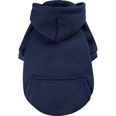 Sweat à capuche pour chien, manteau d'hiver chaud avec poche, manteau d'hiver à capuche pour chien, sweat-shirt pour petit chien, coupe-vent pour Chihuahua, bleu marine, taille S (1/4)