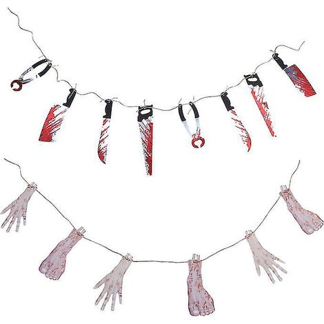 2 Stück dekorative Wimpelketten für Halloween-Dekorationen