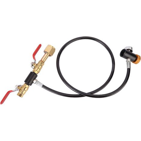 Adaptateur de Remplissage de CO2 avec Tuyau de 36 Pouces Connecteur de Bouteille de Gaz de Dioxyde de Carbone pour Réservoir Sodastream Station de Recharge pour Cylindre de CO2 avec Double Vanne et Ma