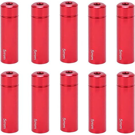 RISK 10 Stück 5 mm Bremszugstopfen aus Aluminiumlegierung für Mountainbikes und Rennräder – Rot (1/5)