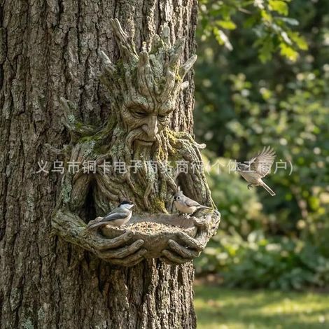 Vogelfutterhaus-Skulptur in Baumform, Vogelfutterhaus-Skulptur in Form eines Weihnachtsbaums (1/5)