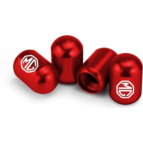 (Rouge) 4 bouchons de valve de pneu de voiture, accessoires compatibles avec MG Logo GS EZS ZS HS GT MG5 MG6 Berline Xross eHS Morris Garages (1/5)