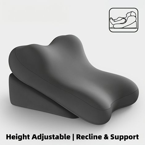 Cuscino ergonomico a cuneo per letto, con schienale regolabile in memory foam, ideale per la lettura. Cuscino di supporto antiscivolo in due parti per la zona lombare e cervicale. (1/5)
