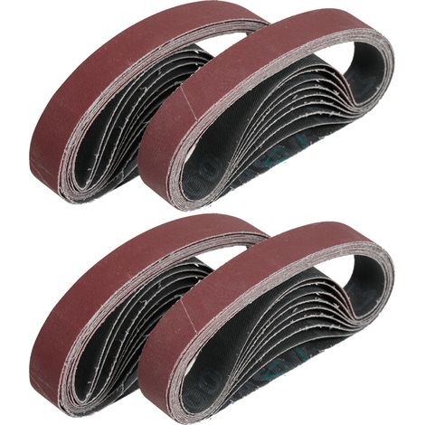 Banda abrasiva de 305 x 18 mm (12 x 0,7 pulgadas), 40 bandas abrasivas de óxido de aluminio (10 de cada grano: 100, 320, 600 y 800) para afiladores de cuchillos M2 y M3.