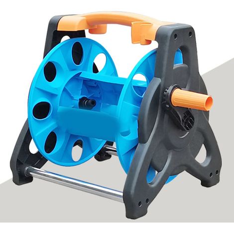 Enrollador de manguera de jardín con carro de metal y plástico, soporte de almacenamiento para manguera de 35 m con diámetro interior de 12 mm, ideal para jardín, agricultura y lavado de coches. (1/5)