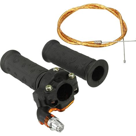 Poignée d'accélérateur pour moto avec câble d'accélérateur rotatif, compatible avec les mini-motos, pit bikes, quads et VTT de 47 et 49 cm3. (1/4)