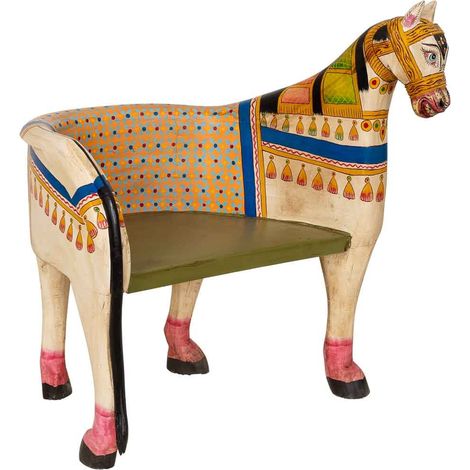 Banco de madera artesanal multicolor 93x69x98h cm