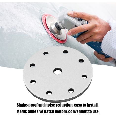 Lot de 10 Disques de Ponçage Ø150mm avec Mousse Interface Tampon Souple, 9 Trous, Coussinet de Support Abrasif (1/5)