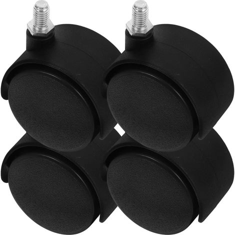 4 roulettes pivotantes filetées M813 mm, à double roue, pour