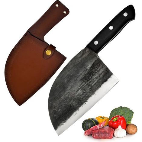 Couteau de chef,couteau de boucher,couteau à désosser,couteau santoku,couteau à découper,couteau de Couleur:Argent et Noir. (1/5)