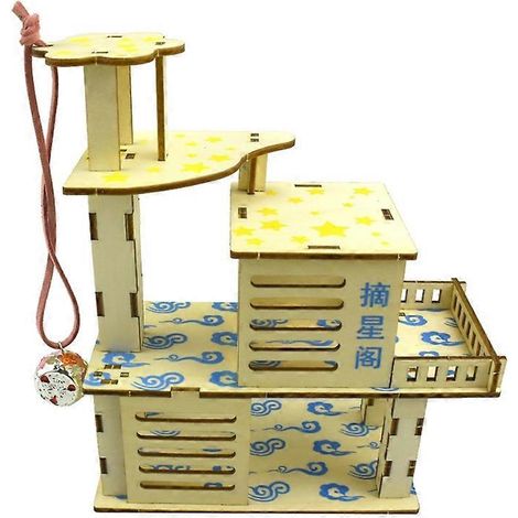 Maisonnette en bois pour petits animaux (cochon d'Inde, hamster, souris, hérisson) - (1/5)