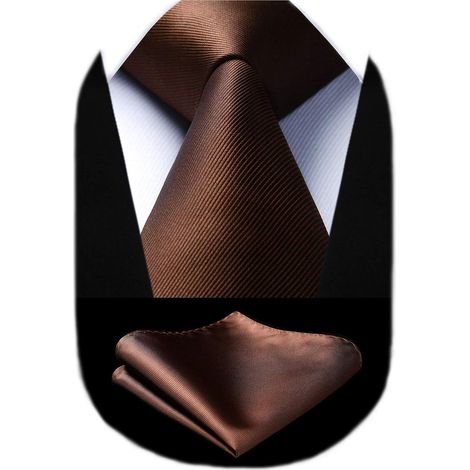 Herren-Krawatten- und Einstecktuch-Set – 1-teilig – Weiche Mikrofaser – Elegantes, einfarbiges Design – Für Hochzeit und Büro – 150 x 8,5 cm (1/5)