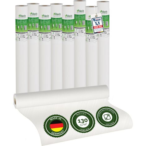 Vliestapete Raufasertapete – Grobe Gewebestruktur 6er Set, 6 x 10,05 m x 0,53 m, überstreichbar, atmungsaktiv, Wandtapete Made in Germany – Veluxis