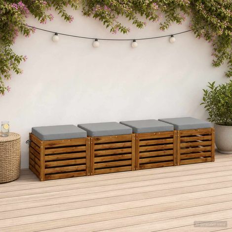 vidaXL 4-Piece Seat Cushions SOEST 4 pcs 100% Polyester Grey (1/5)