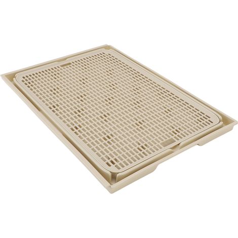 Tapis pour litière pour chat spacieux, double couche, lavable, fond antidérapant, tapis récupérateur de litière, kaki (1/5)