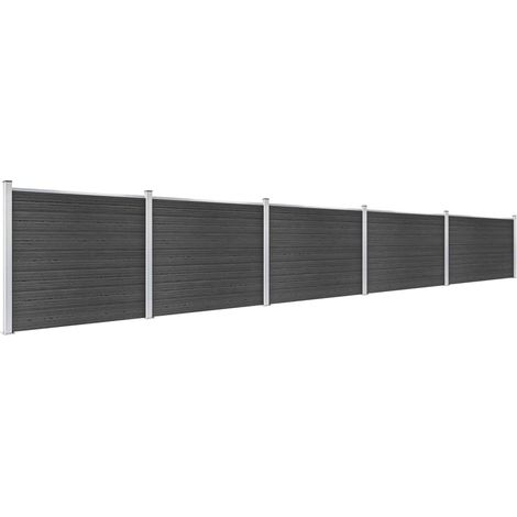 Maison Exclusive - Zaunelement Set WPC 872x146 cm Grau