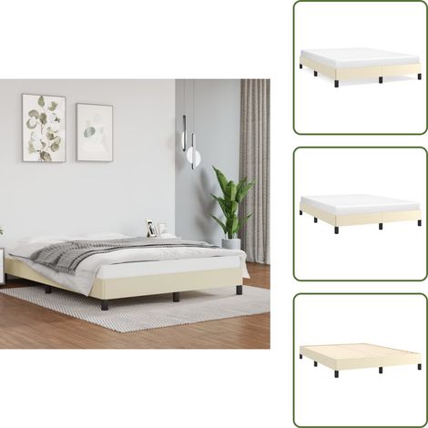 vidaXL Bettgestell Creme 140x200 cm Kunstleder (1/5)