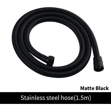 (Tuyau noir) Pommeau de douche à main en laiton brossé doré, douchette de douche à main nickelée, douchette de bain noire mate or rose chromée (1/5)
