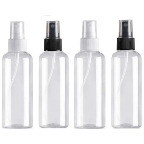 QORVA-4PCS 100ml Flacon Vaporisateur, Bouteille de Voyage Vide Plastique Réutilisables Transparent Atomiseur De Poche, Bouteilles de Pulvérisation, Spray Sous-Bouteilles de Cosmétiques (1/5)