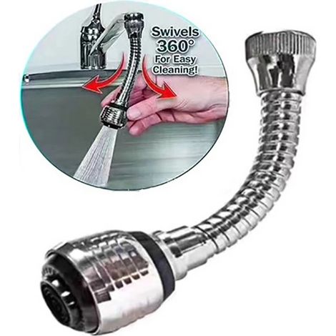 Neuer flexibler Wasserhahn-Brausekopf Turbo 360 für Spültischarmaturen, Strahlstrahl-Armaturverlängerung, Badezimmer- und Küchenzubehör, 1 Stück