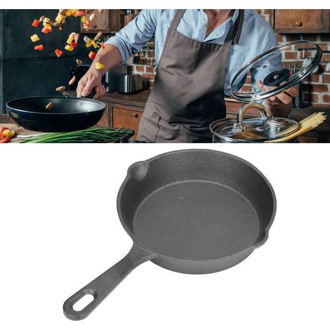 Poêle antiadhésif mini Cast iron 14 cm Plat avec bec verseur Gaz et induction Poids 495g Lot 1 (1/5)