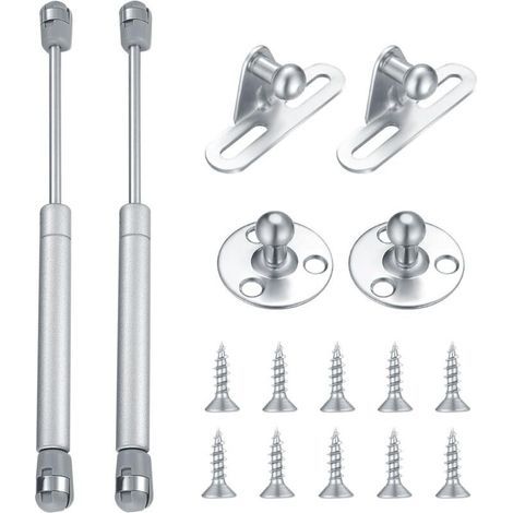 Ensemble de 2 ressorts à gaz, amortisseurs pneumatiques 60 N pour meubles, pistons pour portes de cuisine, pistons à gaz pour portes, charnières de placard, bras d'amortisseur pour charnières de meubl (1/5)