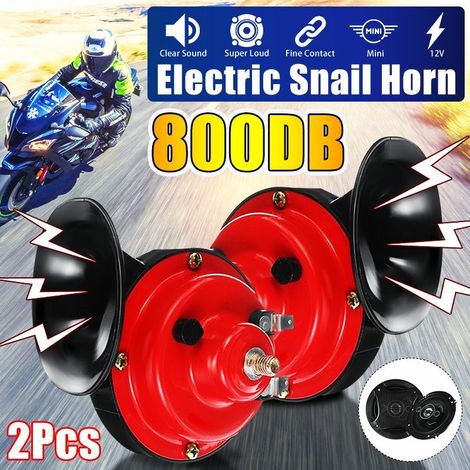 1PCS 12V super fort klaxon à air électrique klaxon d'escargot électrique corne d'avertissement étanche adapté au bateau de camion automatique de voiture, accessoires de voiture 3.5x3.3 pouces (Max 800 (1/2)