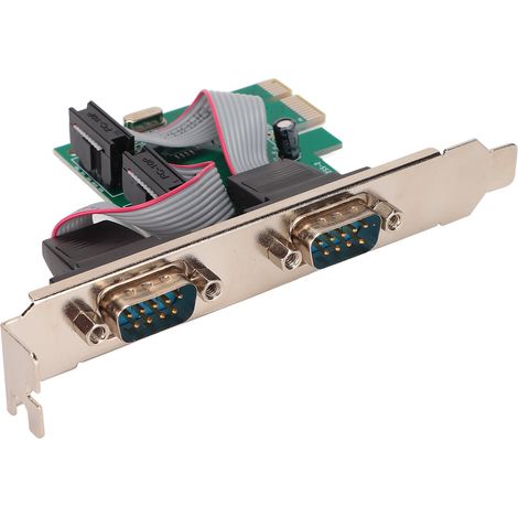 Carte d'extension PCIe, carte série PCIe pour ordinateur de bureau, port COM, interface PCIe vers RS232, carte d'extension double port série (1/5)