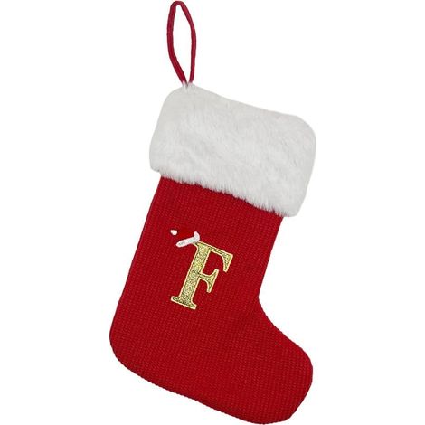 Chaussette De Noël - Tricotée - Rouge Et Blanche - Hauteur 30 Cm - Pour Décoration Ou Cadeau - 1 Pièce (1/5)
