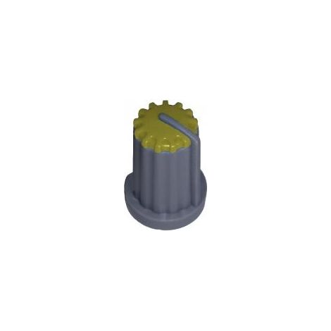Pomo gris con tapa amarilla de 14 mm